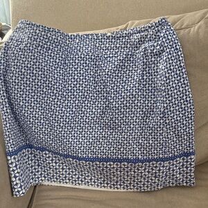 Talbots Blue and White Patterned Pencil Skirt